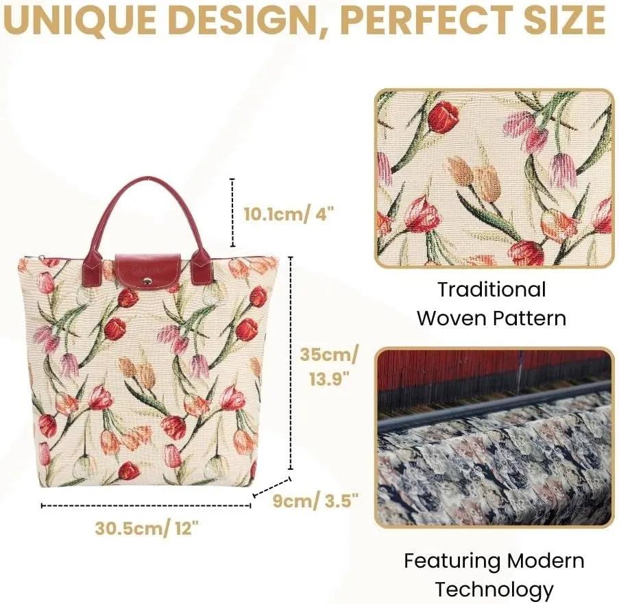 Signare Tapestry Foldable Tote Bag Reusable Shopping Bag Grocery Bag