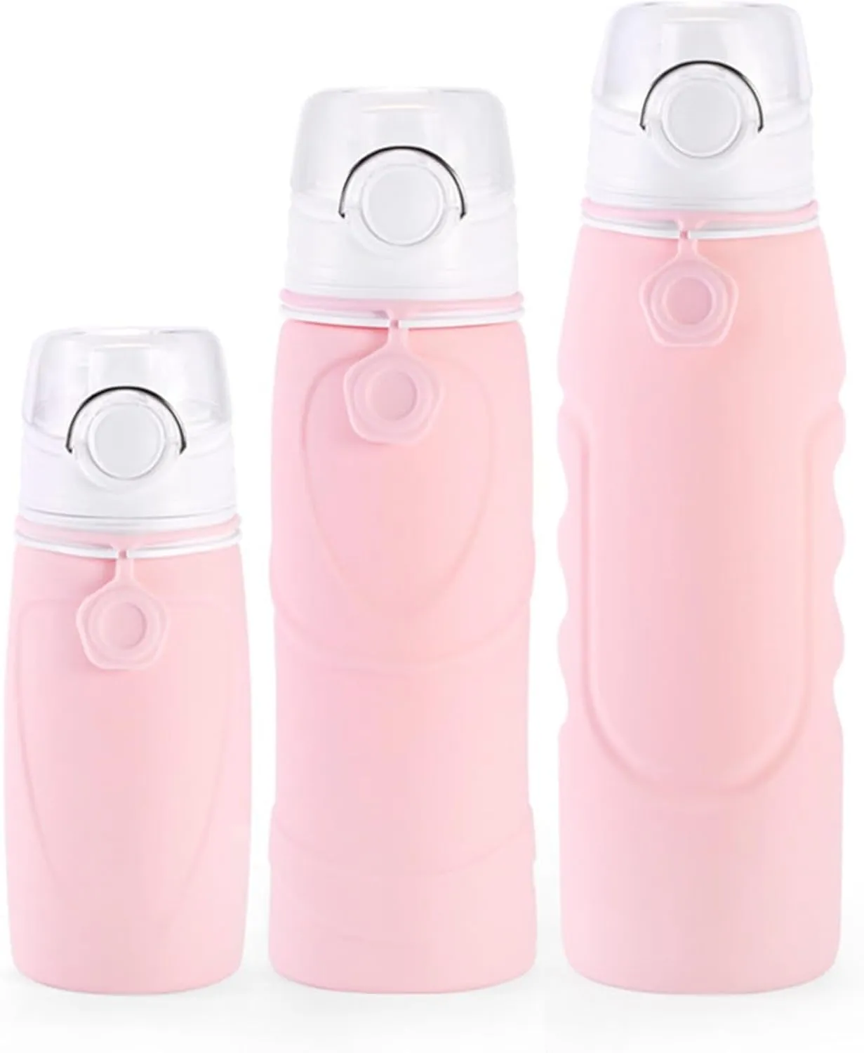 Silicone Foldable Water Bottle Cup Portable Sport Water Bottle Leakproof BPA Free Travel Water Bottles Gym Travel Camping Hiking Sport Outdoor Indoor Sport Travel Telescopic Cup(Purple,Large)
