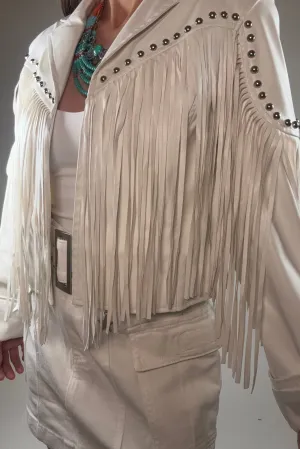 Silver Studded Fringe Jacket