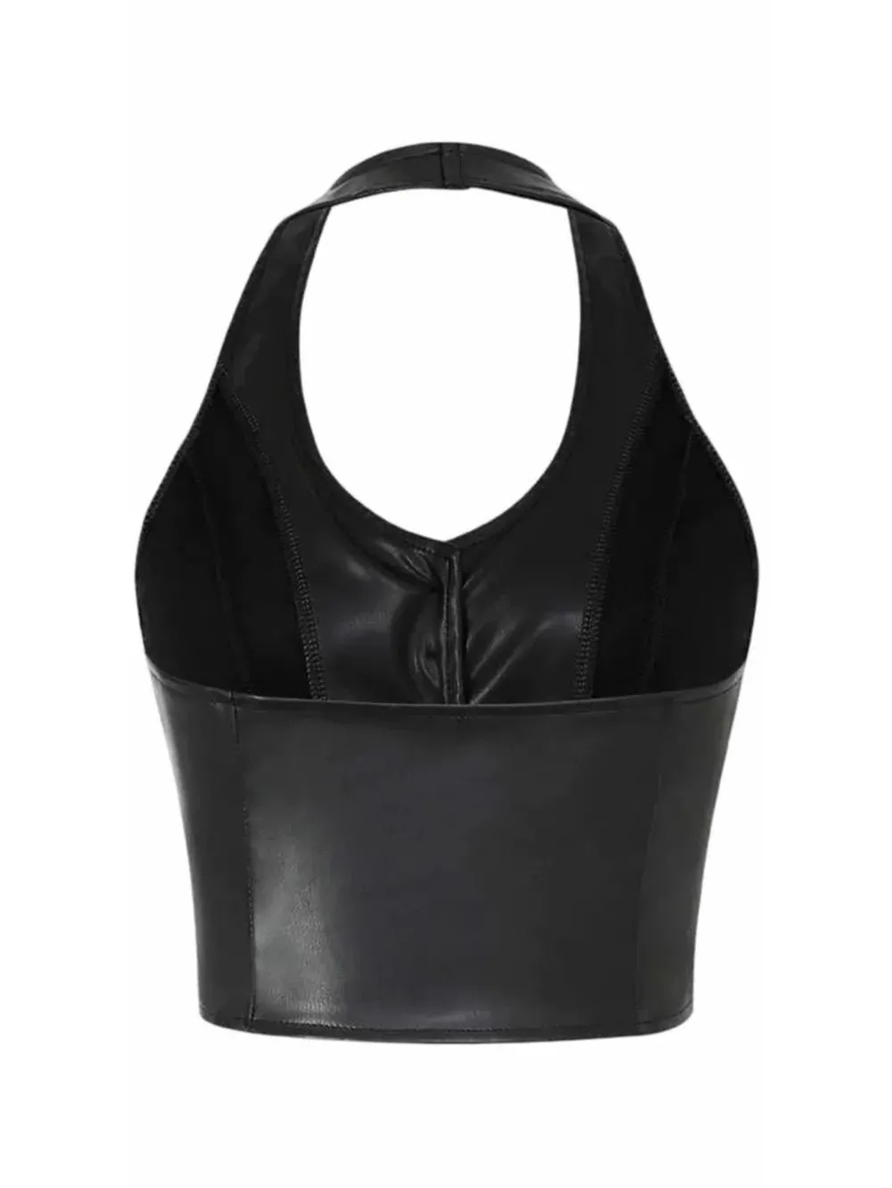 Silver Studded Luxe Leather Halter for Women