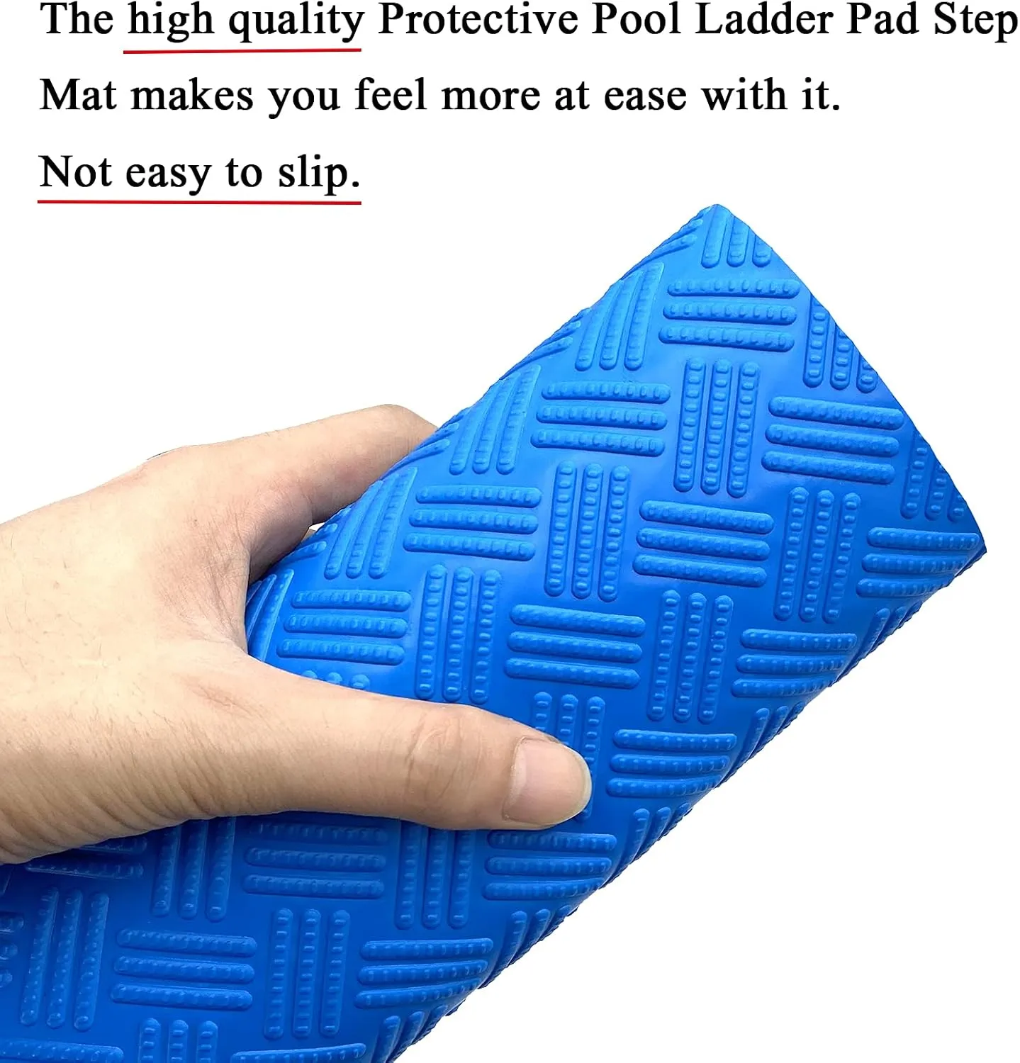 SKARUMMER Swimming Pool Ladder Mat - Protective Pool Ladder Pad Step Mat with Non-Slip Texture, Blue Medium Blue Medium Pool Step Mat, Pool Liner Protection Mat (36 X 36 inch)