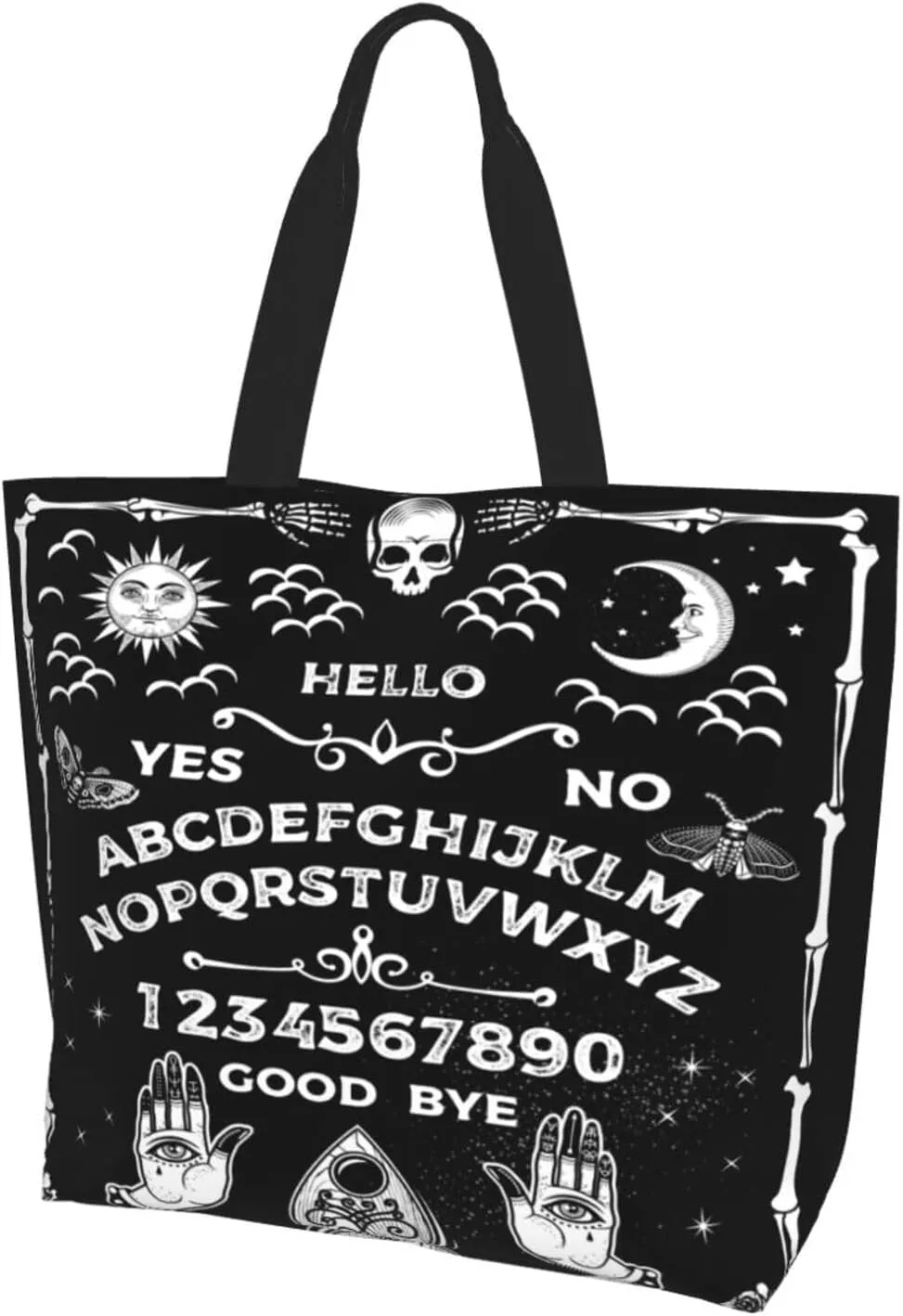 Skull Rose Tote Bag For Women, Large Shoulder Bags Foldable Grocery Handbag For Travel Shopping Sport Picnic
