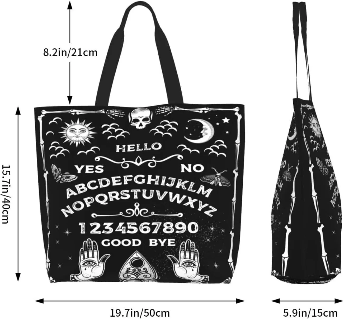 Skull Rose Tote Bag For Women, Large Shoulder Bags Foldable Grocery Handbag For Travel Shopping Sport Picnic