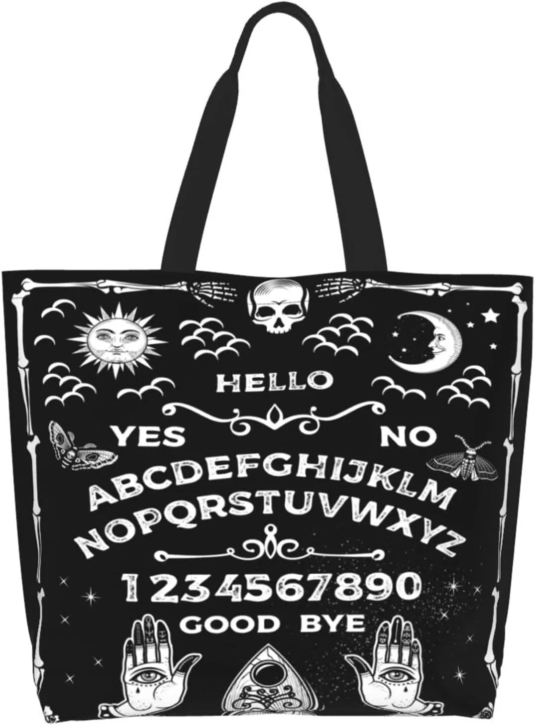 Skull Rose Tote Bag For Women, Large Shoulder Bags Foldable Grocery Handbag For Travel Shopping Sport Picnic