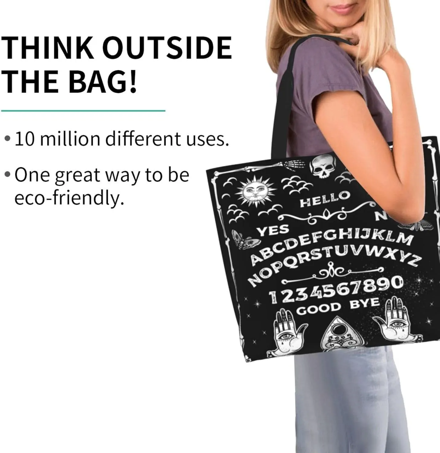 Skull Rose Tote Bag For Women, Large Shoulder Bags Foldable Grocery Handbag For Travel Shopping Sport Picnic