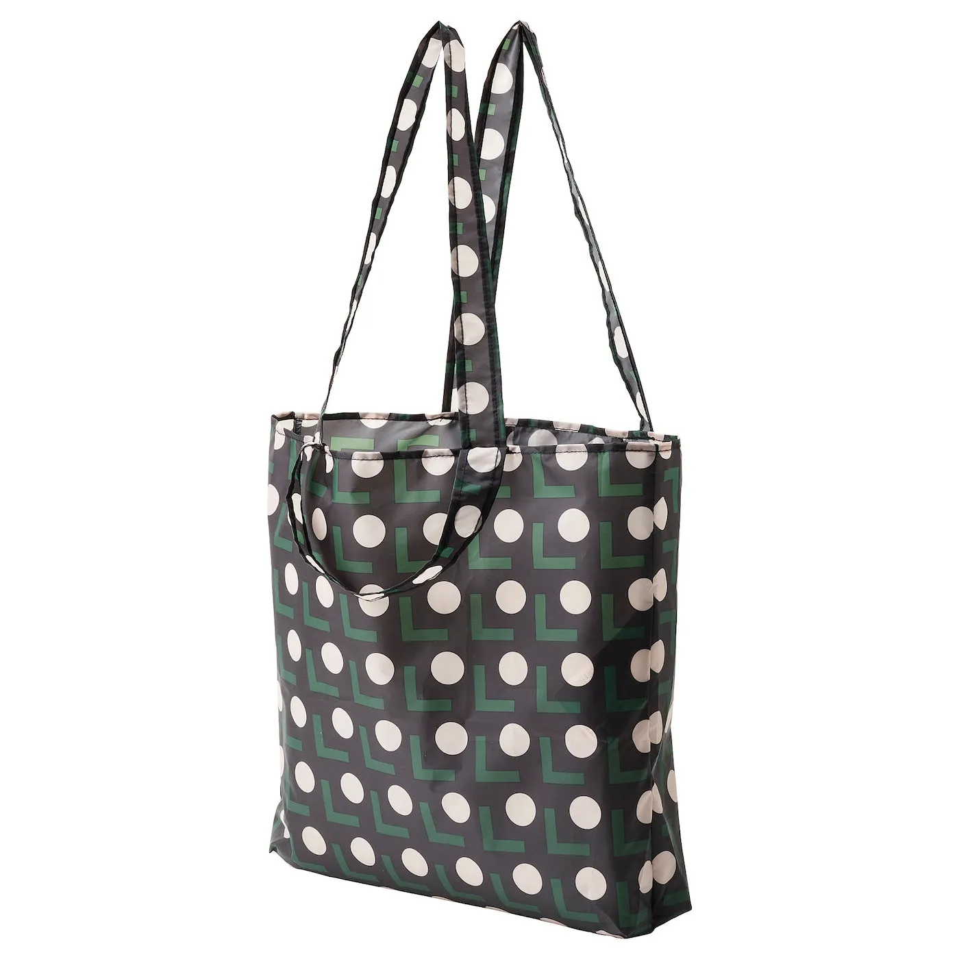 SKYNKE Carrier bag, black/beige dot pattern, 45x36 cm, 60534293