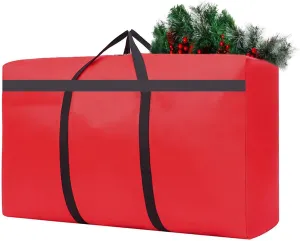 Small Christmas Tree Storage Bag 4Ft/5Ft Heavy Duty Reusable 600D Oxford Fabric Waterproof Dustproof Xmas Tree Bag/Container/Holder for Short Artificial Christmas Tree(39" X 12" X 24") Red