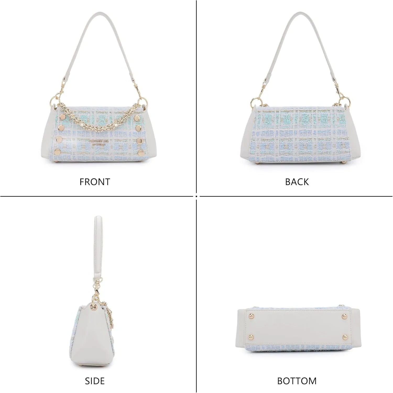 Small Shoulder Bag for Women Y2K Purse Designer Trendy Satchel Handbag Hobo Studded Bag