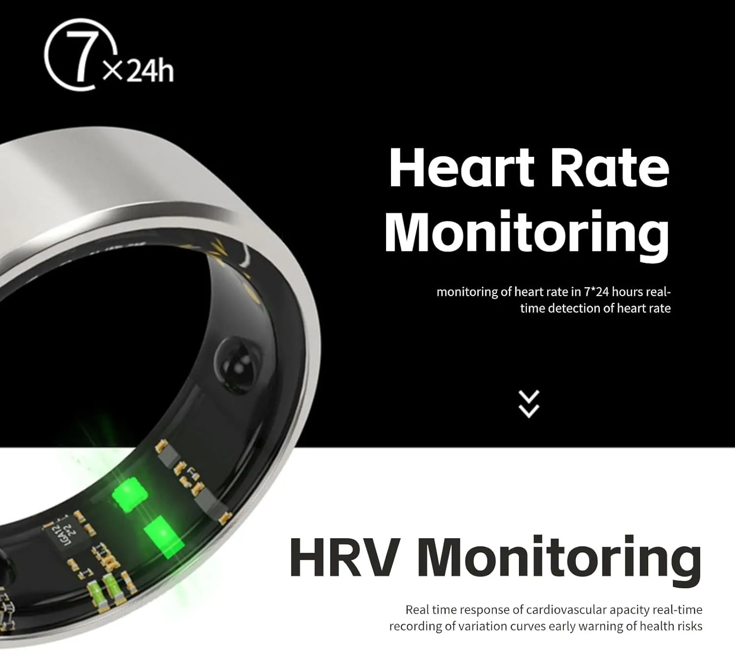 Smart Ring Health Tracker for Men & Women, Waterproof Fitness Sleep Heart Rate Blood Oxygen Tracker Ring, Bluetooth Fitness Tracker Ring Pedometer with APP for Daily Use