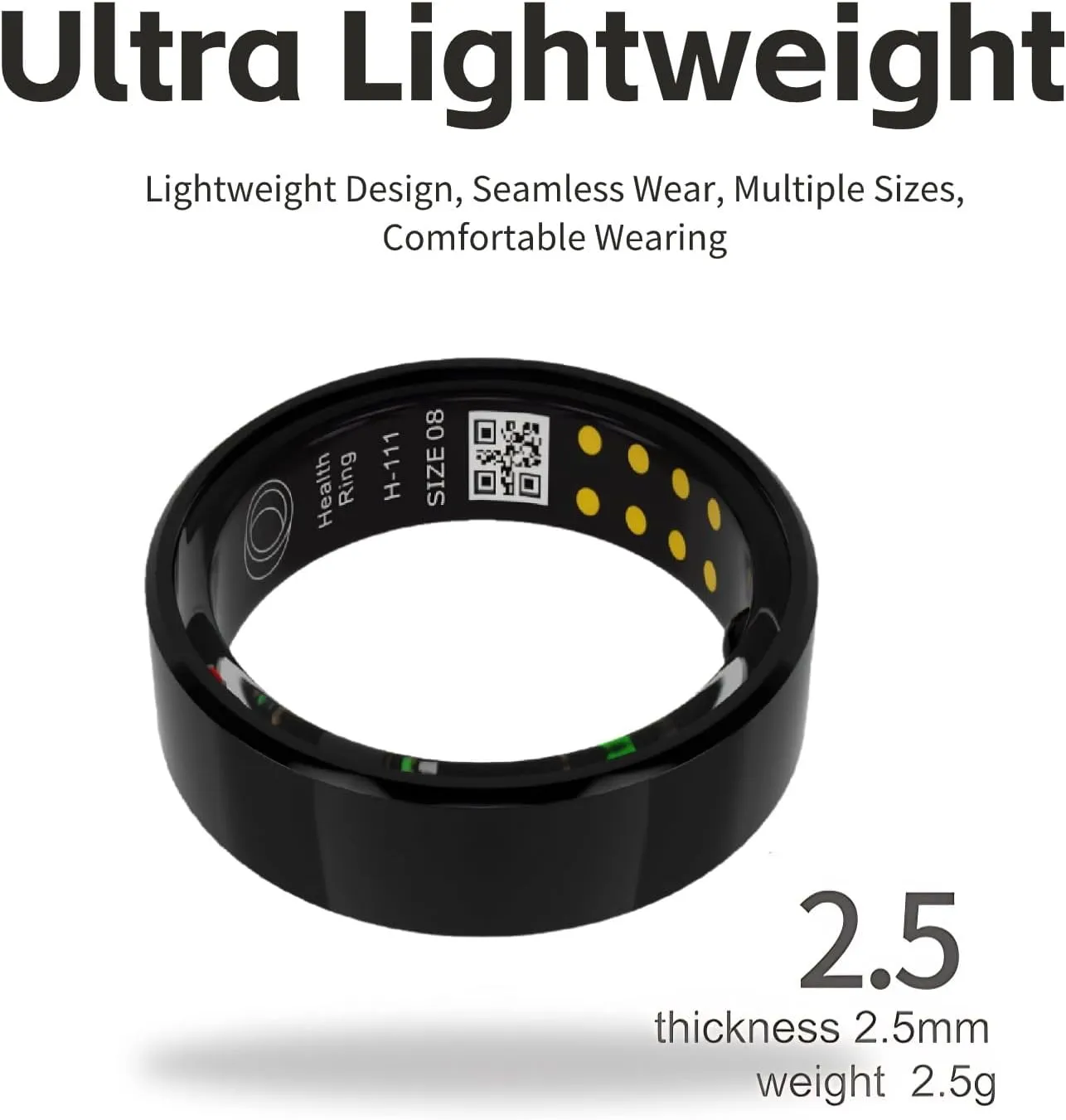 Smart Ring Health Tracker for Men & Women, Waterproof Fitness Sleep Heart Rate Blood Oxygen Tracker Ring, Bluetooth Fitness Tracker Ring Pedometer with APP for Daily Use
