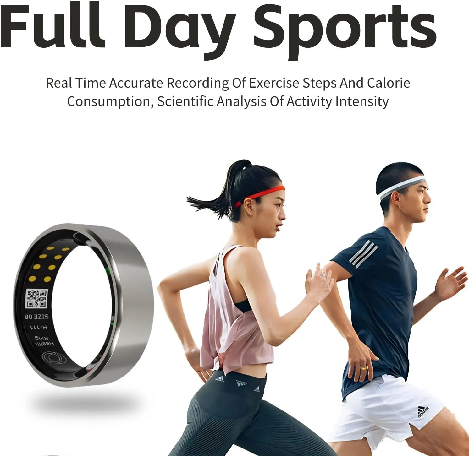 Smart Ring Health Tracker for Men & Women, Waterproof Fitness Sleep Heart Rate Blood Oxygen Tracker Ring, Bluetooth Fitness Tracker Ring Pedometer with APP for Daily Use