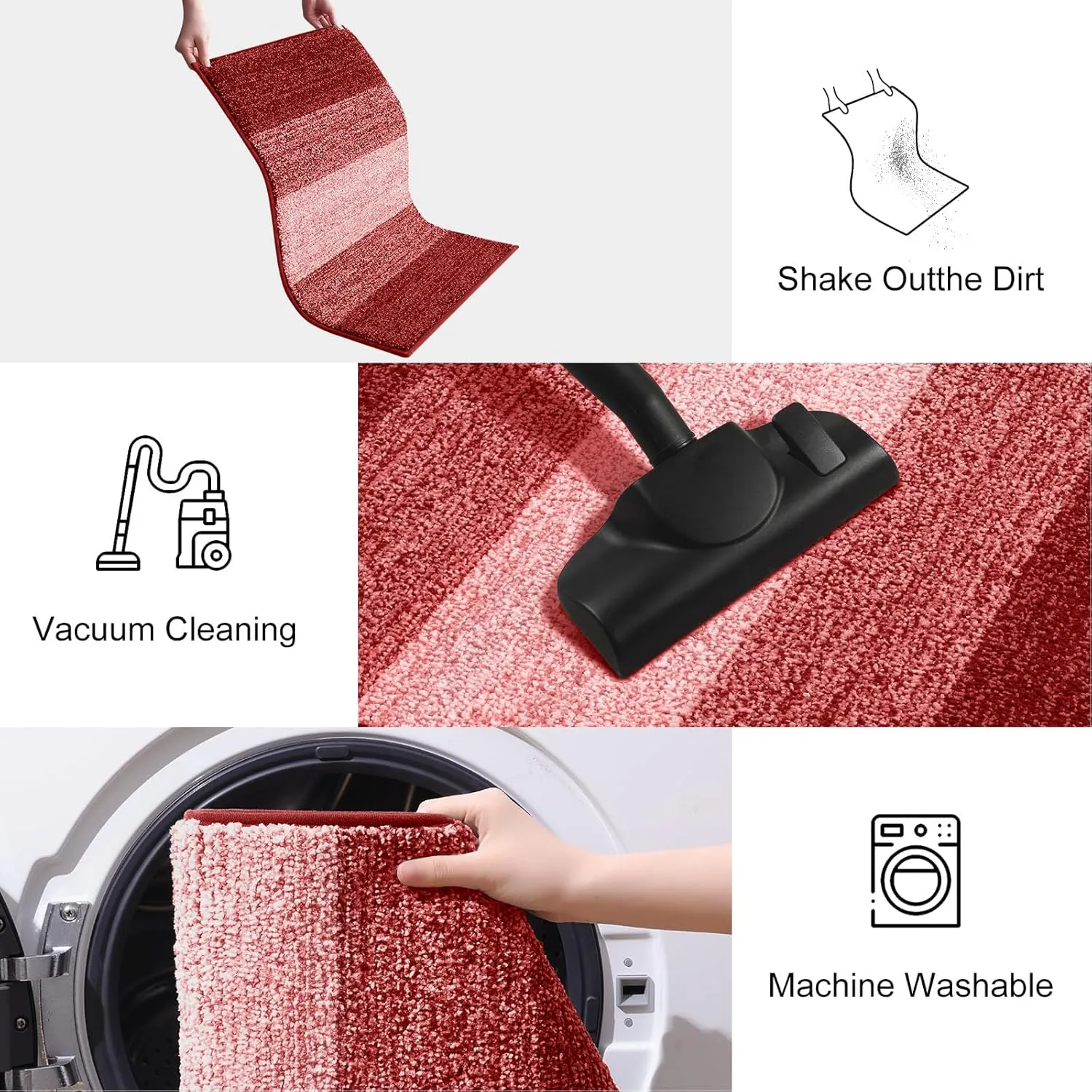 Smiry Dog Door Mat for Muddy Paws, Absorbs Moisture and Dirt, Low-Profile Entryway Mat with Non-Slip Backing, Entry Indoor Outdoor Doormat for Inside Floor (30x20 Inches, Burgundy)