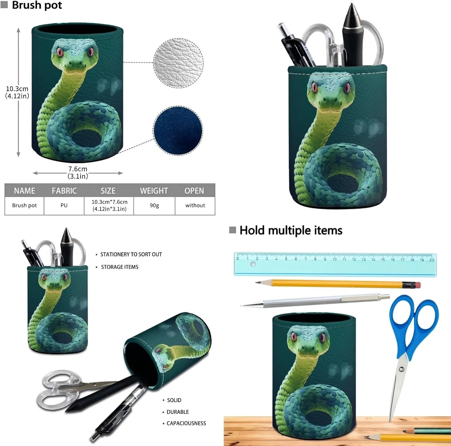 Snake Backpack for Girls Kids Backpack with Lunch Box Water Bottle Pouch and Pencil Holder for Classroom 4Pcs Set 17" Lightweight Elementary Bookbag Large Capacity School Bag with Side Pocket