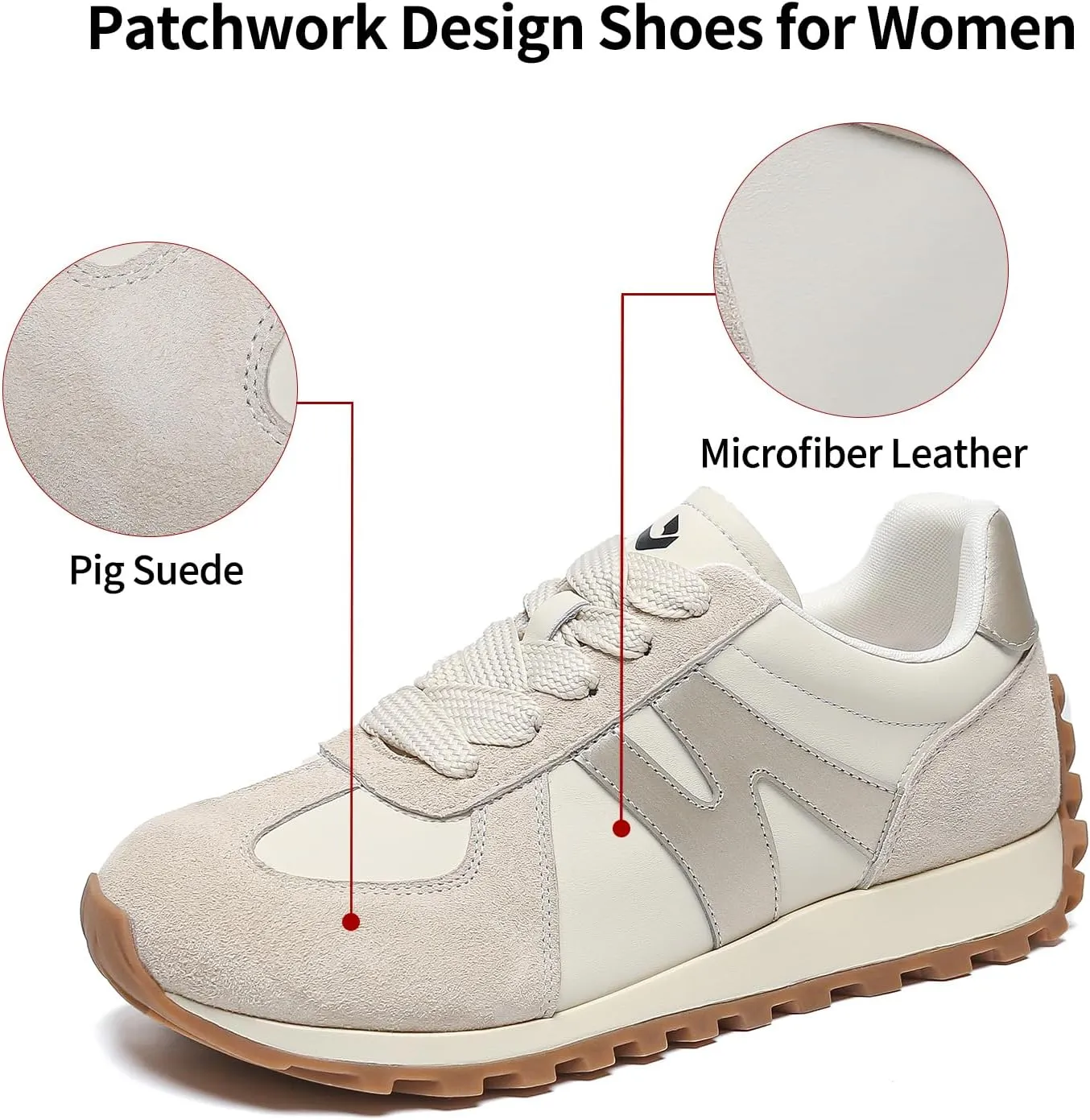 somiliss Wide Toe Box Shoes for Women Mircrofiber Leather Suede Patchwork Non-Slip Casual Walking Shoes Comfortable Gym Tennis Running Shoes Workout Womens Fashion Sneakers