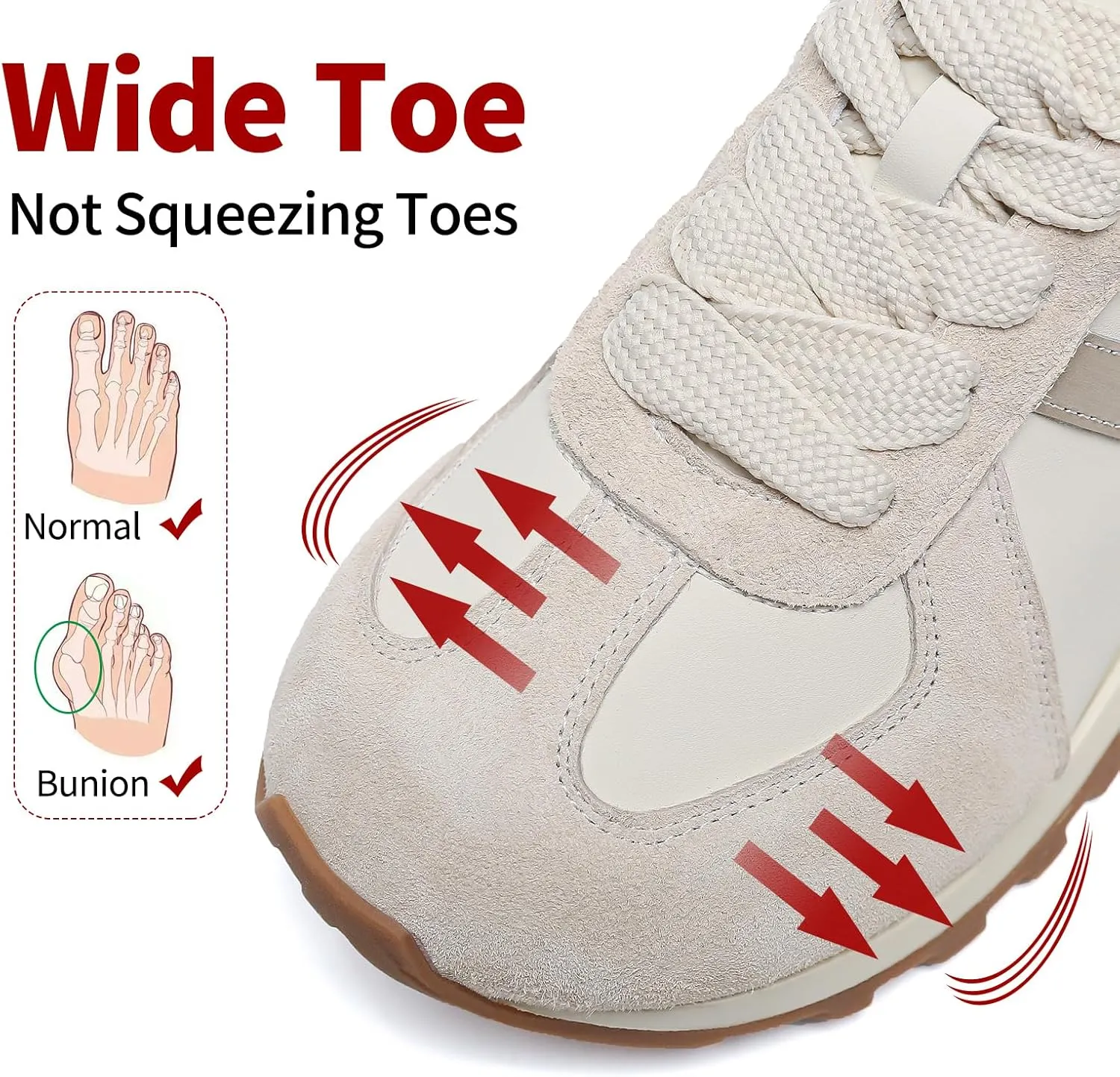 somiliss Wide Toe Box Shoes for Women Mircrofiber Leather Suede Patchwork Non-Slip Casual Walking Shoes Comfortable Gym Tennis Running Shoes Workout Womens Fashion Sneakers