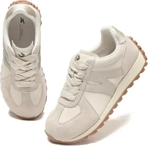 somiliss Wide Toe Box Shoes for Women Mircrofiber Leather Suede Patchwork Non-Slip Casual Walking Shoes Comfortable Gym Tennis Running Shoes Workout Womens Fashion Sneakers