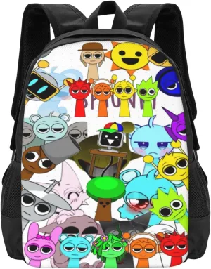 Sprunki Backpack Fashion Casual Travel Bag Classic Print Backpack