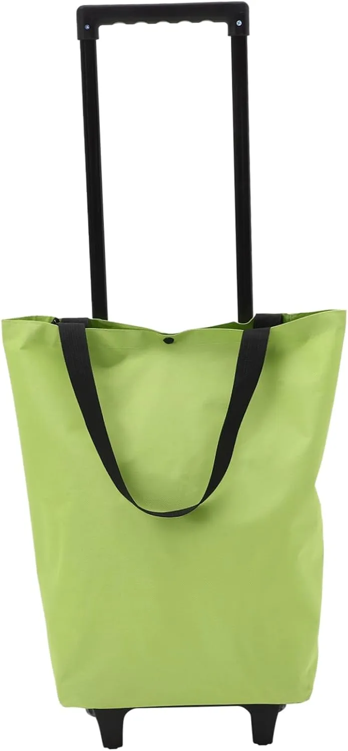 STOBAZA Folding Utility Cart Rolling Grocery Cart Wheels Tote Bag Portable Shopping Trolley Tote for Women