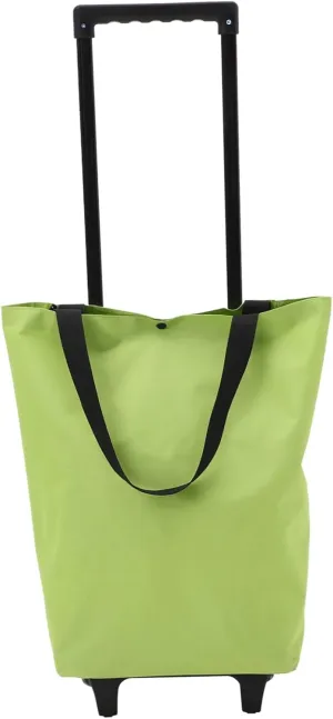 STOBAZA Folding Utility Cart Rolling Grocery Cart Wheels Tote Bag Portable Shopping Trolley Tote for Women
