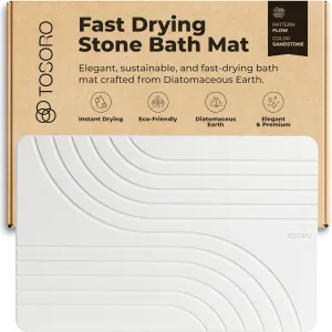 Stone Bath Mat, Diatomaceous Earth Non-Slip Stone Shower Mat - Quick Drying Absorbent Bath Mats for Bathroom - Elegant & Modern Design, Easy to Clean (23.5 x 15) - Sandstone