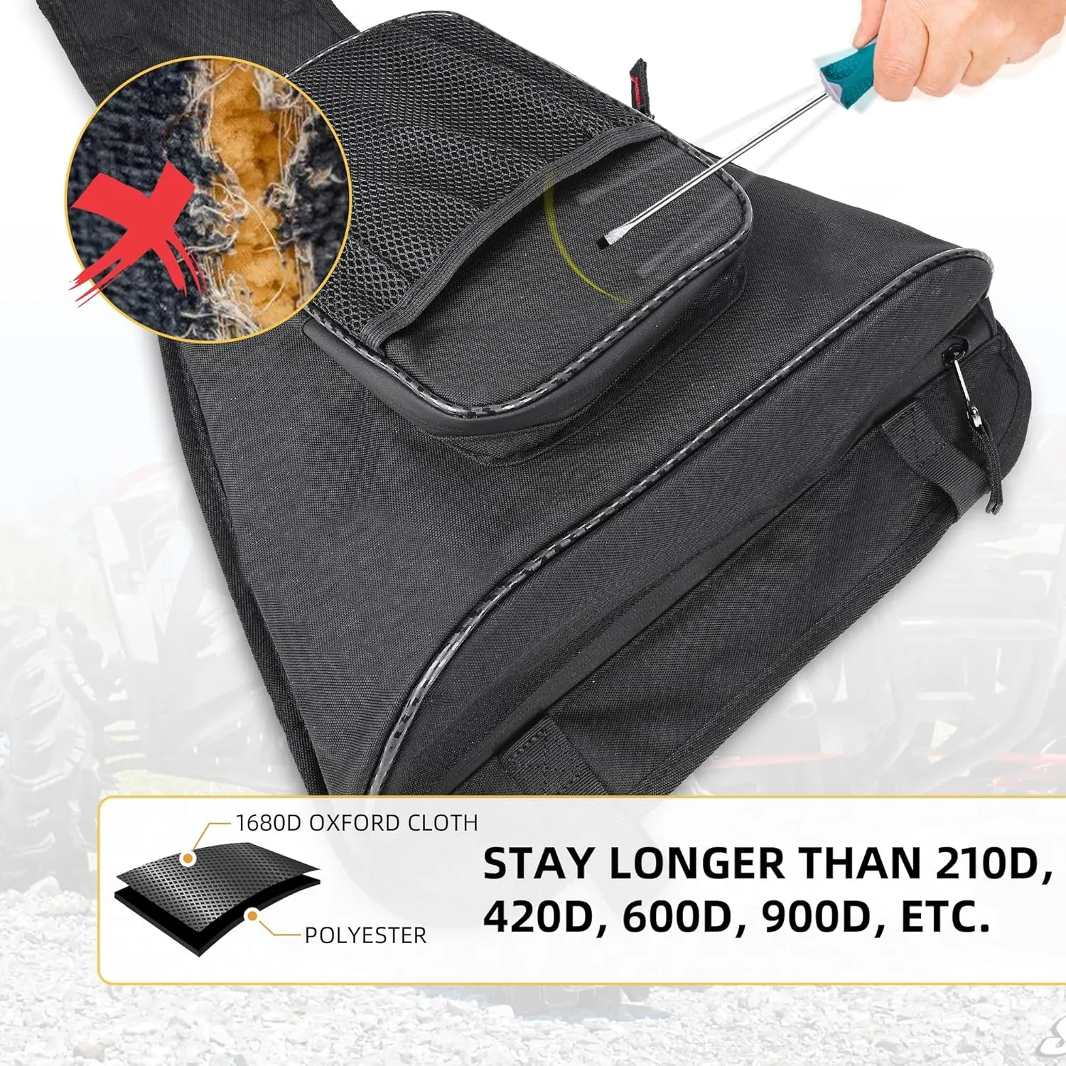 Storage Bag Compatible with Polaris RZR XP 1000 Turbo S 900 570 800 (Black)