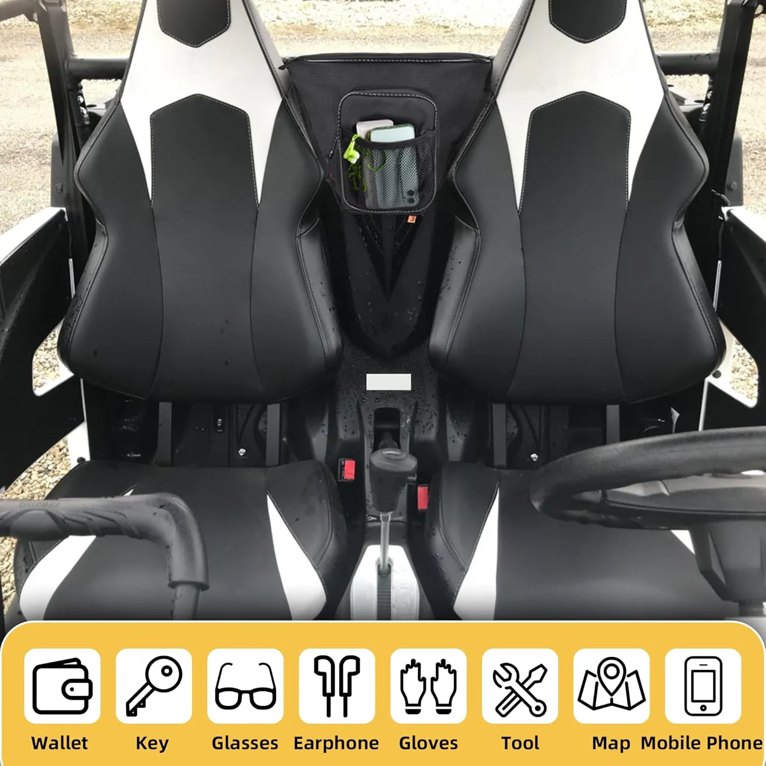 Storage Bag Compatible with Polaris RZR XP 1000 Turbo S 900 570 800 (Black)