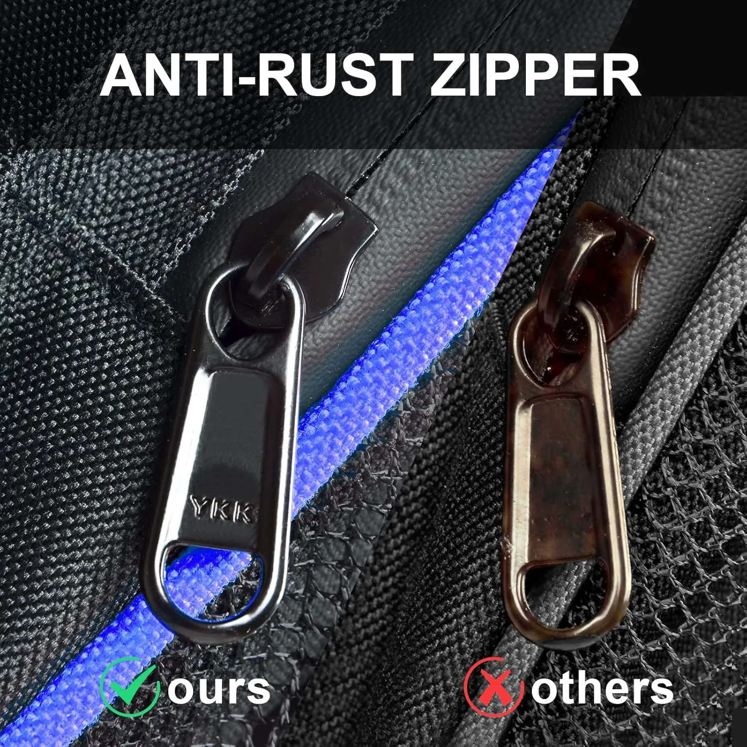 Storage Bag Compatible with Polaris RZR XP 1000 Turbo S 900 570 800 (Blue Piping)
