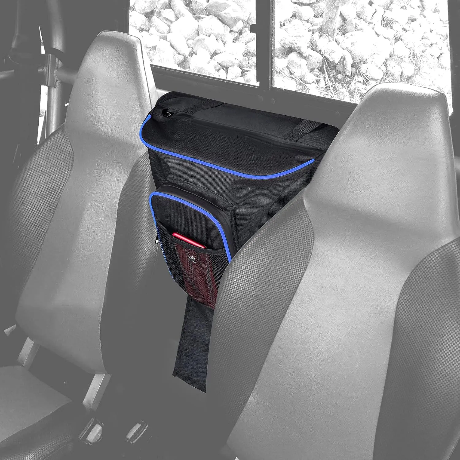Storage Bag Compatible with Polaris RZR XP 1000 Turbo S 900 570 800 (Blue Piping)