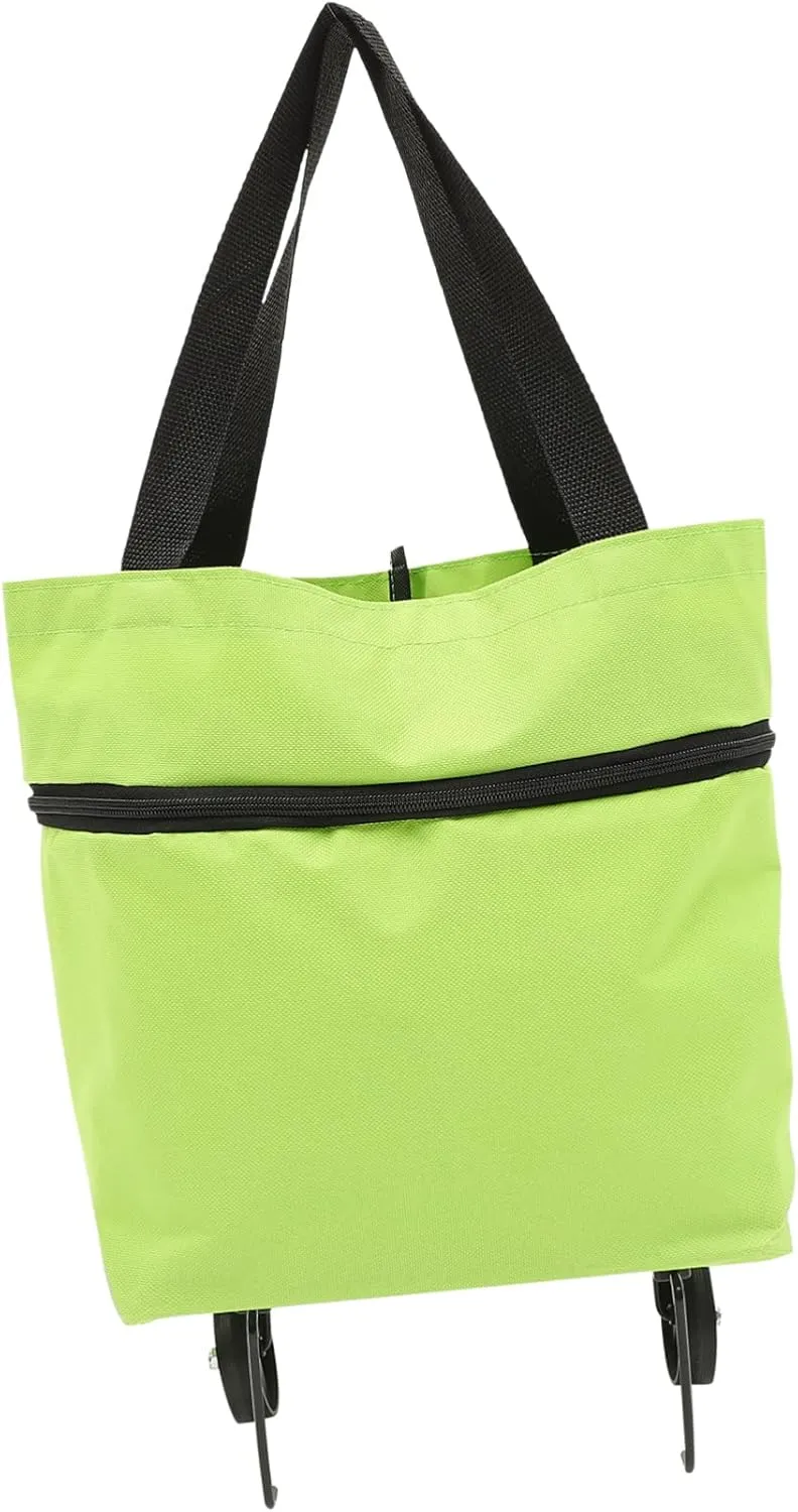Storage Bag with Wheels Shopping Travel Bag on Wheels Tey Bags Cart Foldable Grocery Bag with Wheels