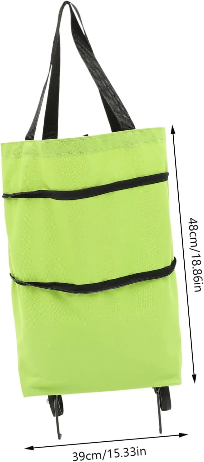Storage Bag with Wheels Shopping Travel Bag on Wheels Tey Bags Cart Foldable Grocery Bag with Wheels