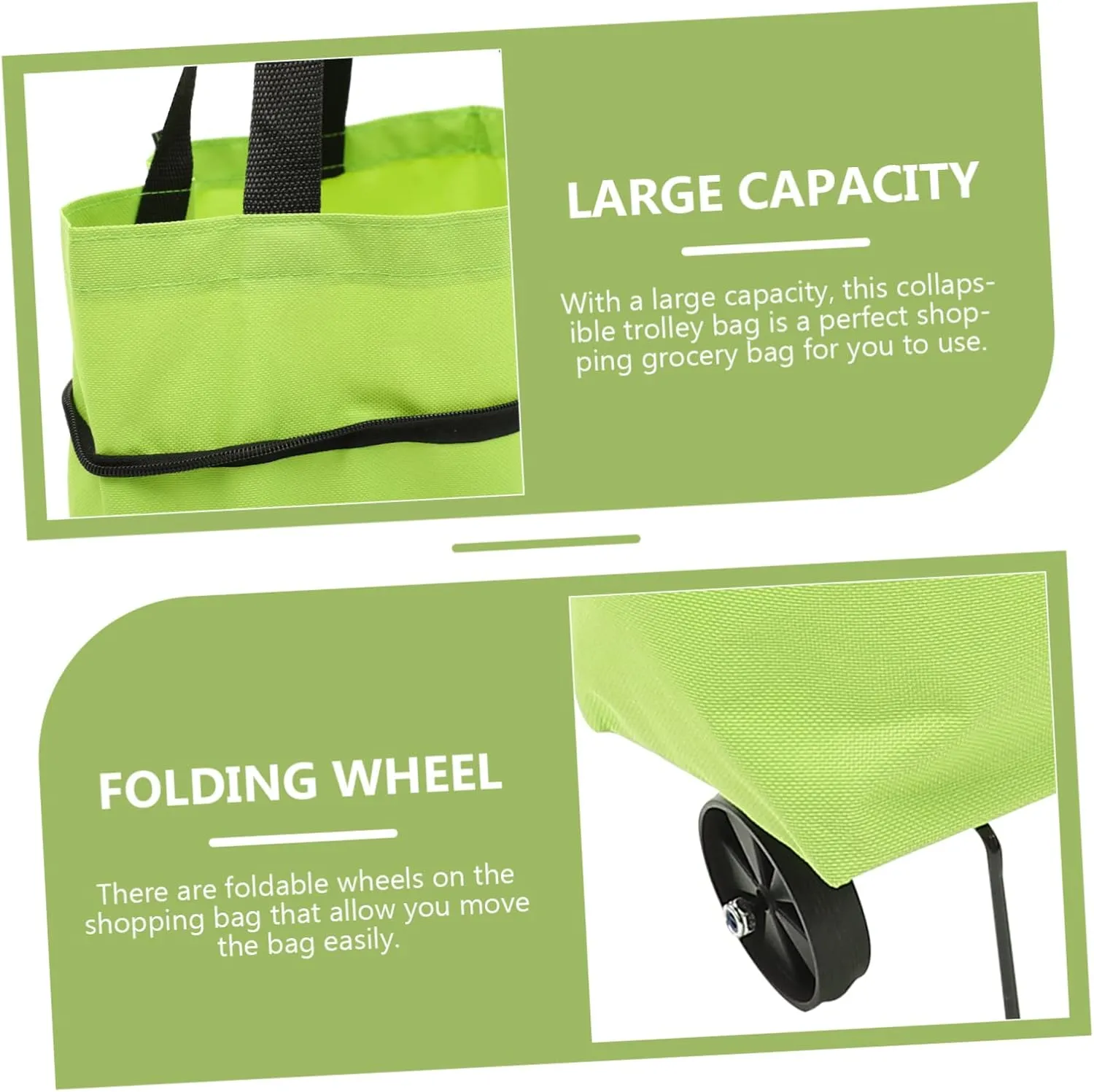 Storage Bag with Wheels Shopping Travel Bag on Wheels Tey Bags Cart Foldable Grocery Bag with Wheels