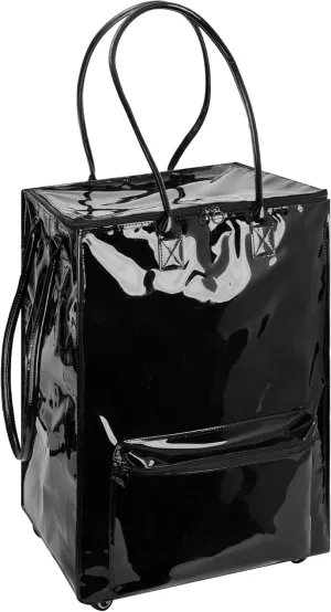 StorageWorks Grocery Cart on Wheels, Zipper Closure Rolling Bag, Shopping Trolley Carries Up to 44 lb, Rolling Tote Bag with Handles, Black, 72L, Medium
