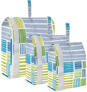 Stripes Geometry Travel Storage Bag with Lanyard - Portable Lightweight Classified Storage Bag with Zipper, Dust and Waterproof Travel Packing Cube for Suitcase,3 Pieces