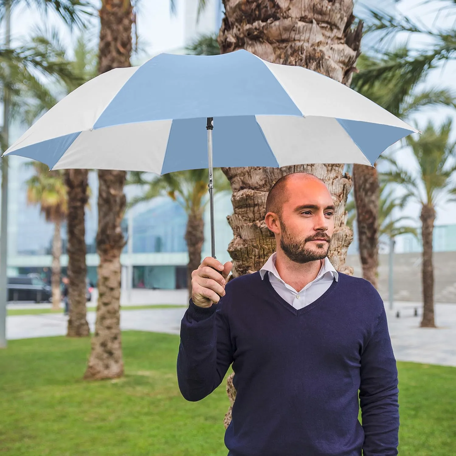 STROMBERGBRAND UMBRELLAS The Spectrum Popular Style 42" Automatic Open Compact Travel Umbrella for Rain, Wind & Sun, Sturdy Lightweight Small Portable Stick Umbrella for Men and Women