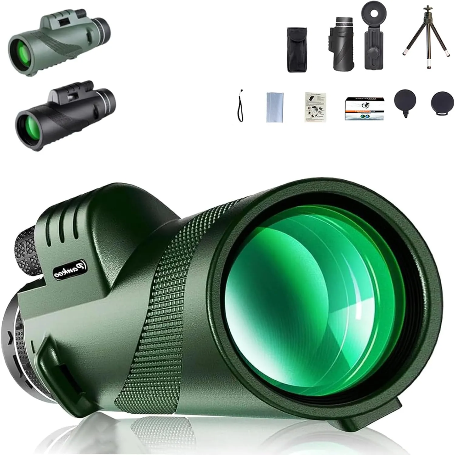 Stscope360 Monocular Telescope - 12x50 High Power BAK4 Prism with Phone Adapter, Waterproof HD Monocular for Bird Watching, Stargazing & Travel(10x42,Green)