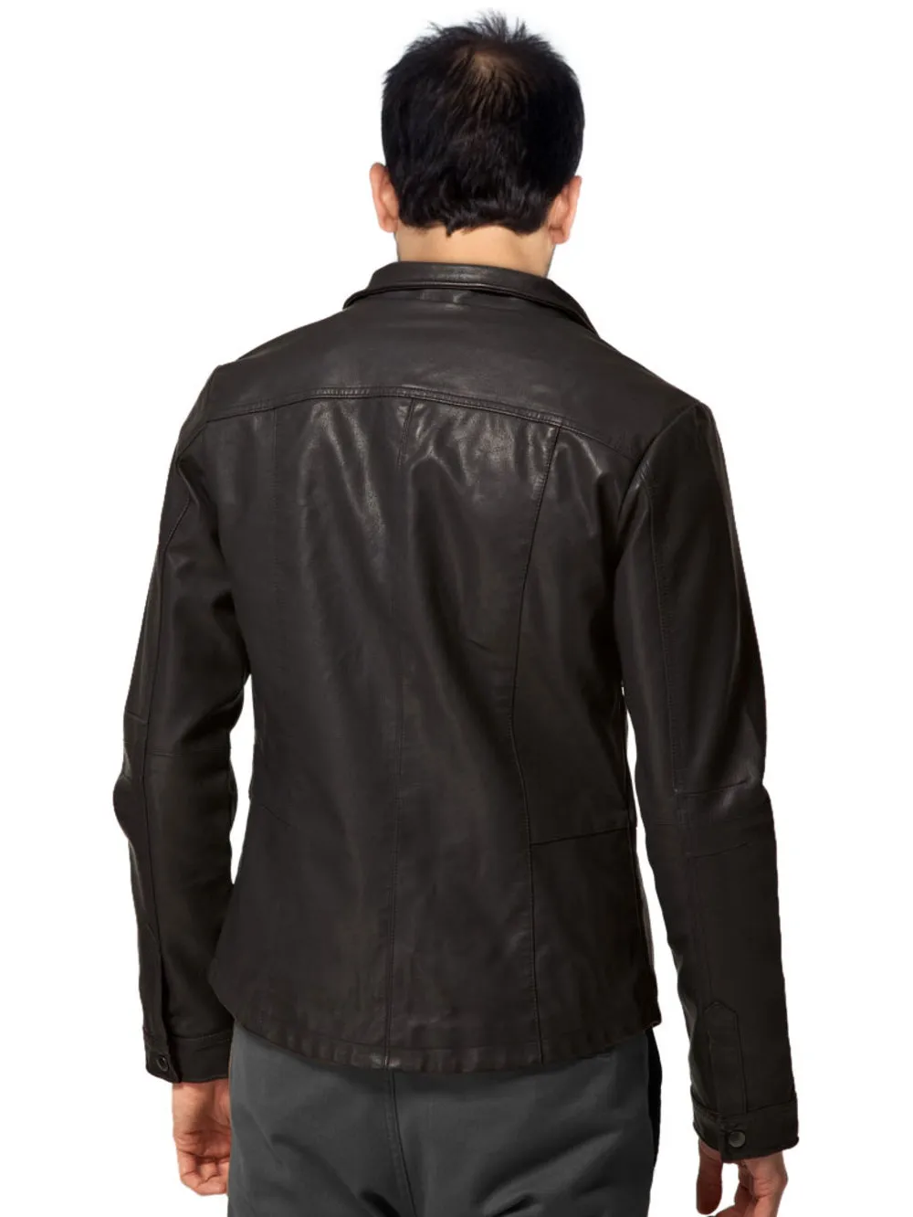 Studded Cuff Modish Genuine Leather Shirt for Men