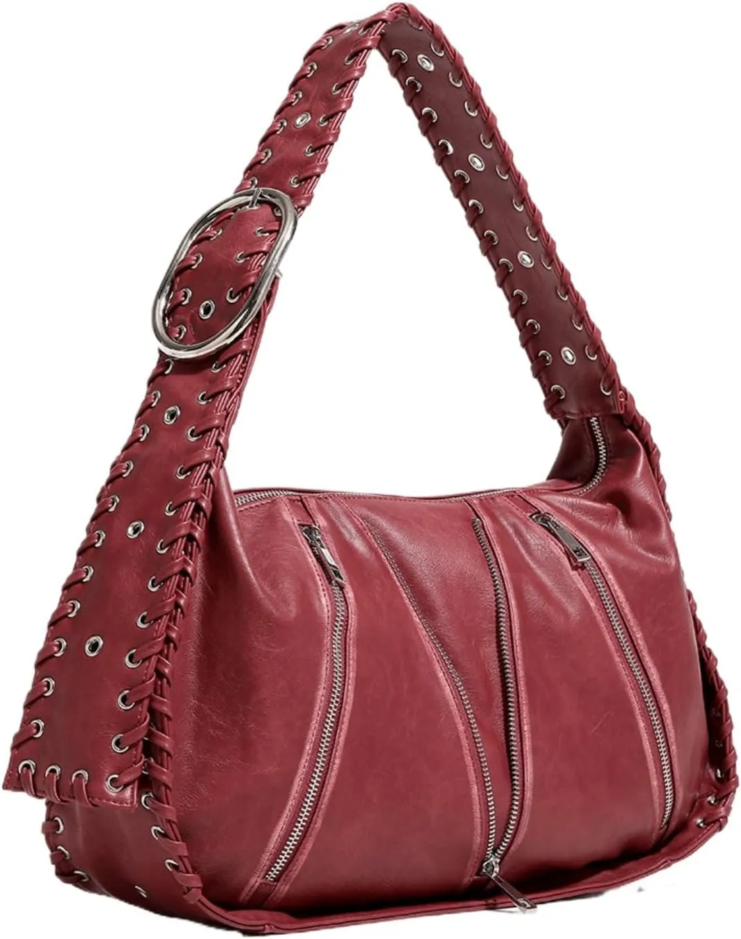 Studded Purse Large Tote Bag for Women Y2k Hobo Bag Vegan Leather Bag Red Purse Streetwear 2000s Purse