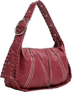 Studded Purse Large Tote Bag for Women Y2k Hobo Bag Vegan Leather Bag Red Purse Streetwear 2000s Purse