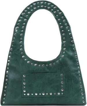 Studded Purses for Women Vegan Leather Handbag Vintage Y2K Tote Purse Stud Crescent Shoulder Bag Underarm Bag 2025
