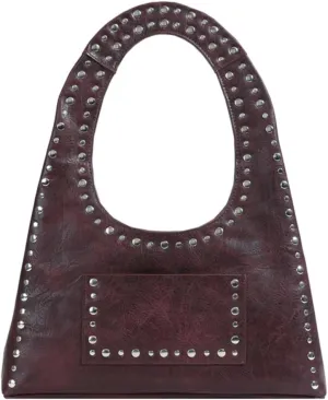 Studded Purses for Women Vegan Leather Handbag Vintage Y2K Tote Purse Stud Crescent Shoulder Bag Underarm Bag 2025