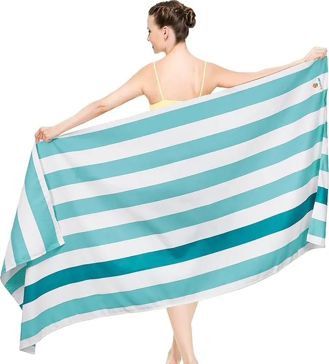 SUN CUBE Microfiber Beach Towel, Quick Dry Sand Free Beach Towel, Lightweight, Compact for Travel Swim Sports Camping, Packable Sand Resistant Towel Adult - Light Blue 78x35 Inches