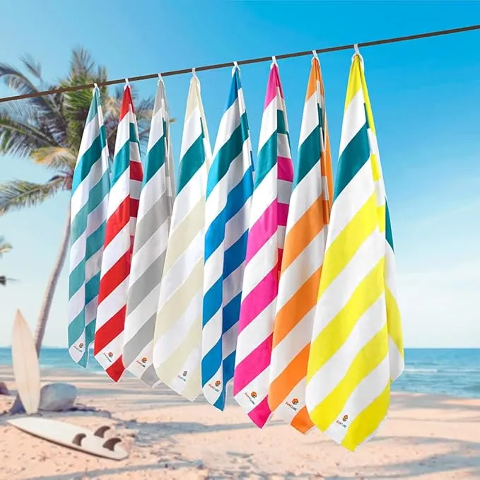 SUN CUBE Microfiber Sand Free Beach Towel - Quick Dry Fast Absorbent Lightweight Towel for Travel Beach Swim Pool Camping Packable Compact Oversized Towel, Sand Resistant - Beige Cream, 60x30 Inches