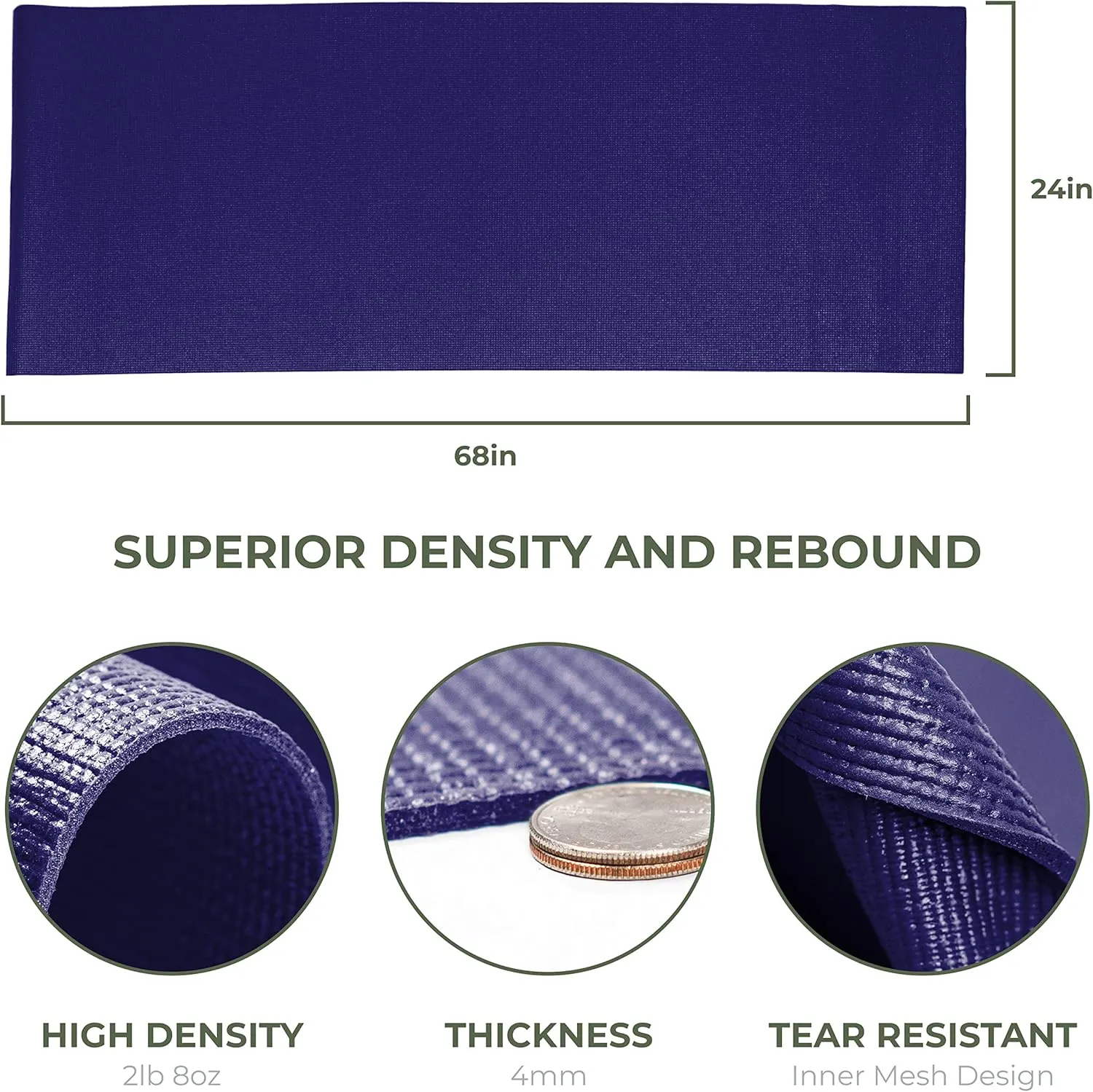 Sunshine Yoga 10-Pack Explore Yoga Mat, 68" x 24" Exercise Mat, 4mm Thick Non Slip Workout Mat, Anti-Tear Gym Mat, Bulk Yoga Mats for Home Workout or Studio
