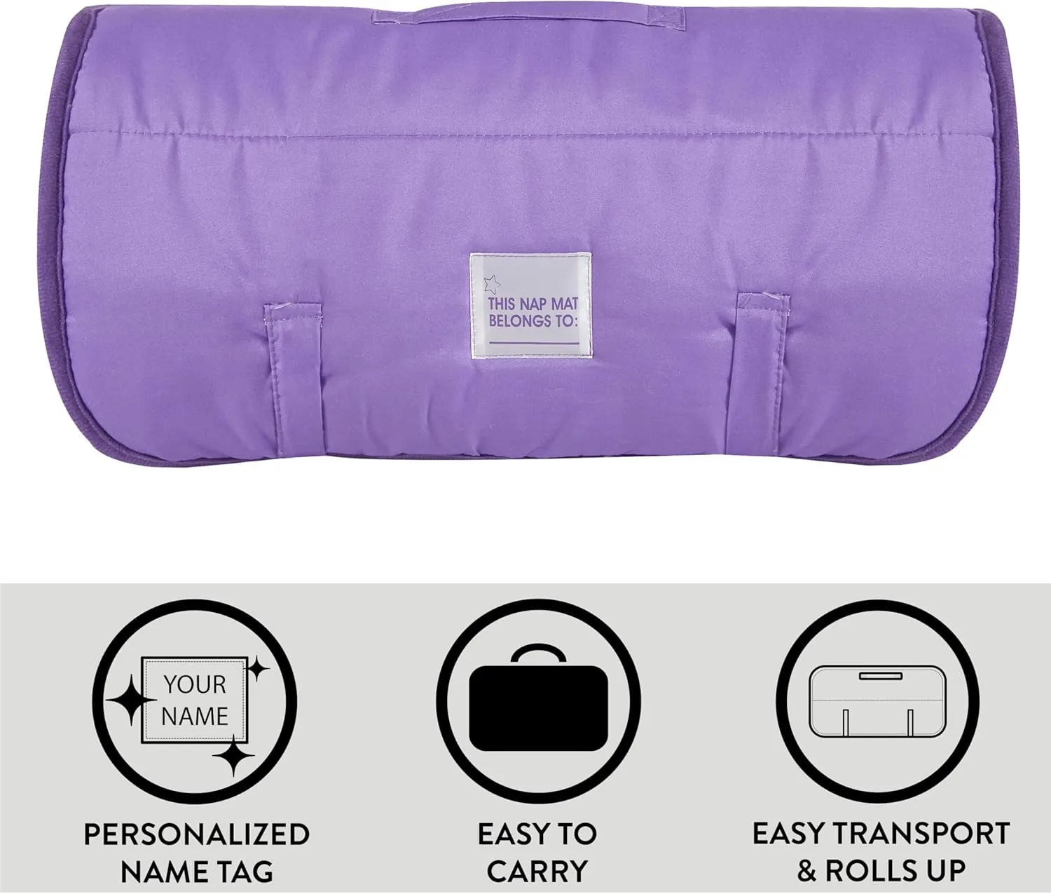 Super Soft Plush Toddler Quilted Nap Mat with Built in Blanket and Pillow