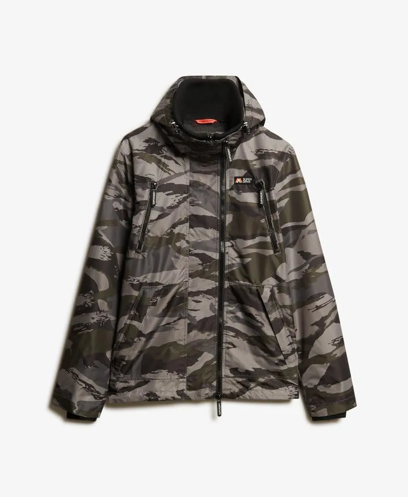 Superdry Men's Hooded Mountain Windbreaker Jacket, Dark Grey Tiger Camo