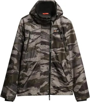 Superdry Men's Hooded Mountain Windbreaker Jacket, Dark Grey Tiger Camo
