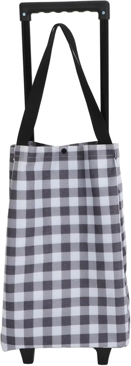 Supermarket Essential Folding Shopping Cart Bag Wheels Sturdy Construction for Heavy Items
