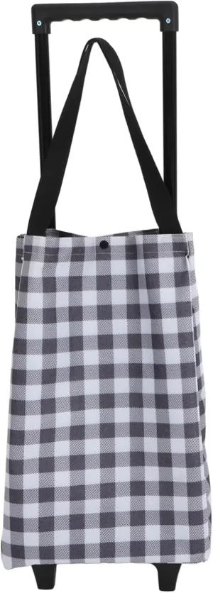 Supermarket Essential Folding Shopping Cart Bag Wheels Sturdy Construction for Heavy Items