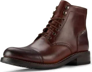 SUREWAY 6 Inch Men's Lace-up Ankle Boot - Cap Toe, Captain Genuine Leather Lace up Chukka Boots for Men,Classic Comfort Oxford Style Footwear