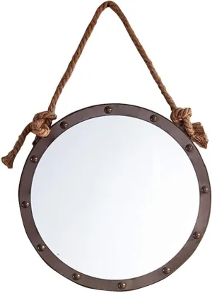 Tabletop Mirror Mirror, Bathroom, Wall-Mounted, Dressing Table,Nordic Hemp Rope Belt Makeup/Vanity Mirror/Bathroom Wall Wrought Iron Round Mirror Cosmetic Mirror